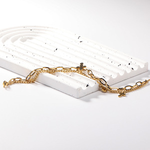 <span class=keywords><strong>Bijoux</strong></span> transfrontaliers en gros Japon et Corée du Sud petit ins personnalité ensemble de croix à pois accessoires en <span class=keywords><strong>acier</strong></span> au titane - Product Image 2
