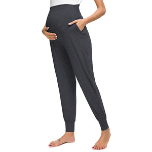 Pantalones de chándal de bolsillo inclinado sólido de maternidad de alta calidad, Pantalones de mujer, <span class=keywords><strong>ropa</strong></span> de maternidad, Joggers - Product Image 1