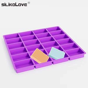 MUYULINS Factory Easy Release 24-Cavity Rectangular Maker LFGB Platinum Non-Stick BPA-Free <b>Silicone</b> Soap Mold - Product Image 4