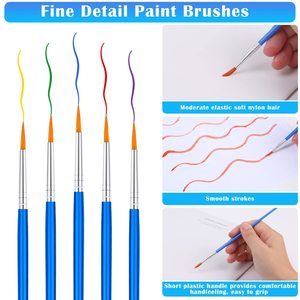 <span class=keywords><strong>Set</strong></span> di <span class=keywords><strong>Pennelli</strong></span> Piatti Personalizzati per Bambini, Artisti, Pittori Principianti e Studenti, con Setole in Nylon e Manico in Plastica per Dipinti Artistici - Product Image 4