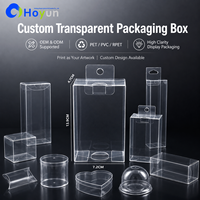 Boîtes en plastique transparentes personnalisées résistantes aux rayures, 25 microns, PET standard, double fente, impression par transfert thermique UV, recyclables
