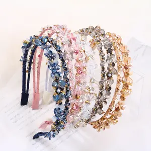 New Cross Border Super Flash Retro Fashion French Elegant Stone Head Band Set Baroque Diamond Headband