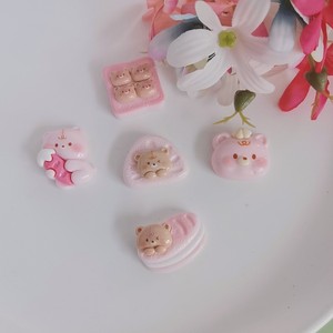 100 pezzo di cartone animato rosa orso piatto in resina Cabochon per fiocchi per capelli centro Scrapbooking parti telefono Deco fai da te - Product Image 5