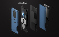 Porte-cartes intelligent en alliage d'aluminium bleu localisable avec blocage RFID, porte-cartes Afi