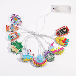 Muslim Lights Moon Star Hanging Pendant Ramadan Decorations Led Curtain Light Home String Light Decorations for EID <strong>Kareen</strong> Party - Product Image 2