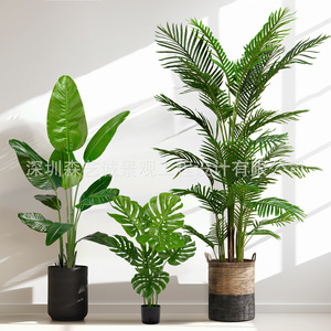 Faux arbre voyageur banane bonsaï intérieur maison ornement PE plante verte en pot oiseau paradis <span class=keywords><strong>pour</strong></span> la décoration - Product Image 3