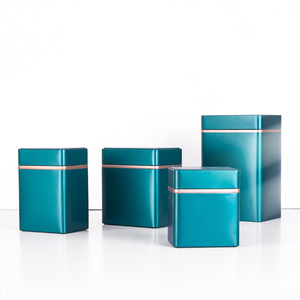 Hộp thiếc đựng trà hình chữ nhật, kín khí, in ấn tùy chỉnh, chất liệu thực phẩm, trống, bằng kim loại, dùng để đựng trà, cà phê, kẹo, đường - Product Image 4