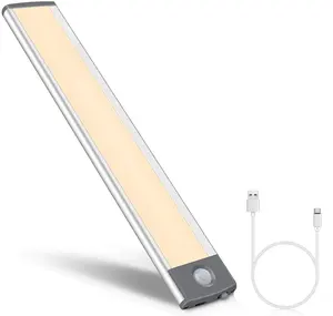 Hareket sensörü dolap ışığı 70 LED USB şarj edilebilir manyetik duvar hareket sensörü gece lambası Warodrobe ışık altında Led kabine