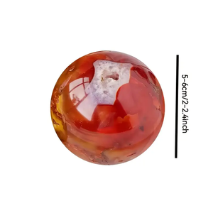 Sphère en cristal de cornaline naturelle élégante-5.99-7.01cm <span class=keywords><strong>Pierre</strong></span> de <span class=keywords><strong>passion</strong></span> en agate rouge pour la décoration de la maison <span class=keywords><strong>et</strong></span> du bureau - Product Image 2