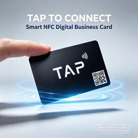 Etiqueta Mini RFID NFC de PVC Negro Mate Personalizada, Tarjeta Digital de Negocios/Membresía, Pago con Código QR para Hoteles, Compartir Instantáneamente en Redes Sociales
