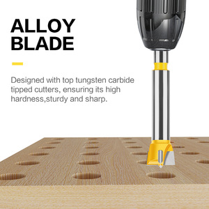 <strong>10mm</strong> Round Shank 3-tooth 2-Flute Hinge Boring <strong>Bit</strong> Hole Saw Cutting Woodworking Tools Drilling Tool Hinge Cup Drilling <strong>Router</strong> <strong>Bit</strong> - Product Image 4