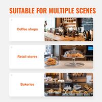 Vitrine à pâtisserie pour beignets, bagels, gâteaux, 2 étages, biscuits, acrylique transparent, réutilisable, robuste et stable, 20,7 x 13,2 x 11,9 pouces