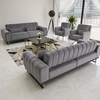 PZCN HOME Ensemble de canapé-lit moderne 1+1+3+3, en tissu velours, style nordique de luxe, canapé modulable pour salon