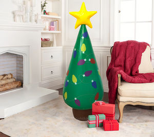 Décoration de Noël d'intérieur et d'extérieur, gonflable en PVC vert de 3,5 pieds pour jardin, pelouse, cour, fête festive à domicile - Product Image 4