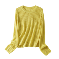 Pull-over décontracté à rayures en cachemire respirant à manches longues pour femme, style vintage chic, avec décoration croisée, collection printemps