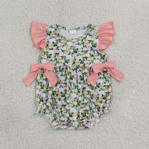 GSD4111 RTS Ensemble décontracté pour petite fille, motif à carreaux bleu marine, bordure festonnée dorée, ensemble sans manches, jupe et ensemble de yoga, vente en gros pour enfants - Product Image 6
