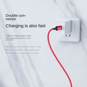 สายดาต้า2 in 1 5V 2.4A Type C Micro USB สายชาร์จเร็วไนลอน1.2เมตรสายโทรศัพท์มือถือถักเปีย - Product Image 6
