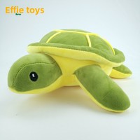 Vente en gros transfrontalière : Grand coussin en peluche tortue de 33 cm, adorable tortue de mer verte en fausse fourrure, jouet en peluche doux avec rembourrage en coton PP