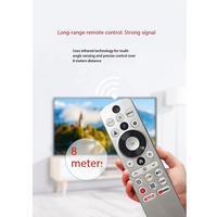 Remote Control TV Pengganti Warna Perak ABS HTR-U33G Versi Bahasa Inggris dengan Suara dan BT, Cocok untuk AQUA LED LCD Smart TV