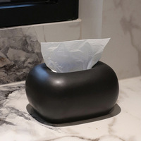 Boîte à mouchoirs moderne en céramique imperméable avec design durable pour bureau salon table à manger table basse stockage et distributeur