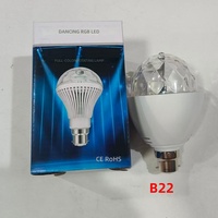 Mini boule magique LED RGB à commande vocale et à distance, lumière rotative multicolore pour DJ, discothèque, fête à domicile, tension universelle