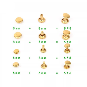 <span class=keywords><strong>Rivet</strong></span> à <span class=keywords><strong>double</strong></span> tête en laiton massif non plaqué de 4 mm à 12 mm - Product Image 6