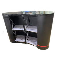 Comptoir en tissu pliable portable pour promotion, table de stand pliable pour salon professionnel, podium pour exposition