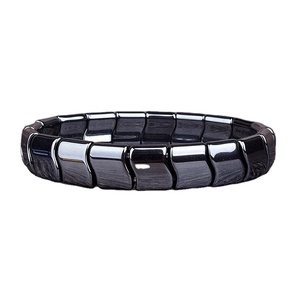 Nouvelle mode haute polonais hématite bracelets d'énergie magnétique pour hommes et femmes classique vague boule forme Nature bijoux - Product Image 2