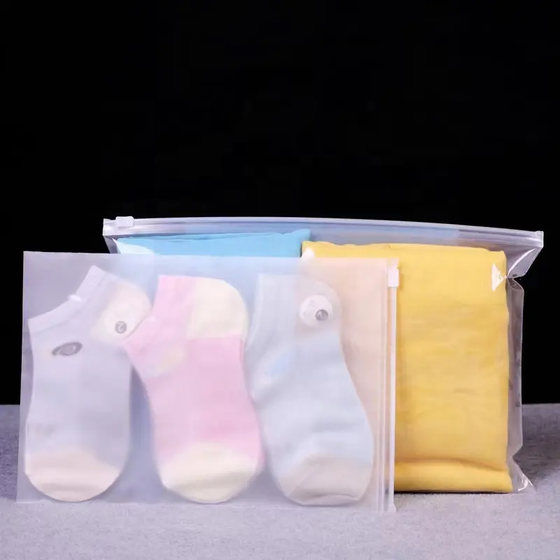 Printing LOGO Apparel clothes swimwear shoes socks Zipper transparent Frosted Packaging Bags