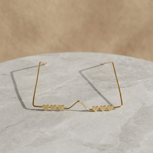 Gold Plated Brass Rimless Facelet Wavy Half <b>Frame</b> Lightweight Optical <b>Frame</b> for Women - Product Image 3