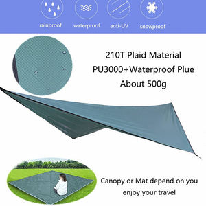 आउटडोर 210T नायलॉन ripstop निविड़ अंधकार हल्के डेरा डाले हुए झूला बारिश फ्लाई टीएआरपी - Product Image 4