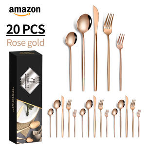 Sant Andrea <span class=keywords><strong>Restaurante</strong></span> Proveedor 10 Piezas Desechables Lujo Negro Mate Cubiertos 18/10 Juego de cubiertos de acero inoxidable Cubiertos - Product Image 6