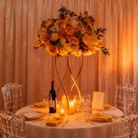 Support floral en métal torsadé doré pour centre de table, idéal pour la décoration de mariages et de salles de banquet