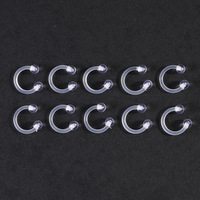Boucles d'oreilles unisexes en acrylique transparent avec sertissage à bélière, vente en gros pour piercing invisible à vis, bijoux pour étudiants