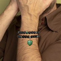 Nouveau Bracelet en cristal naturel élastique Double couche Balance énergie pierre avec pendentifs coeur accessoire pour femmes perle bijoux