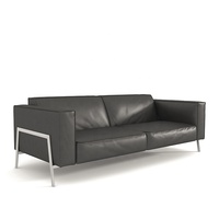 Ensemble de canapés de réception de bureau de direction de luxe de haute qualité, base en métal noir moderne, cuir synthétique PU