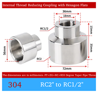 Raccord réducteur BSPT en acier inoxydable 304 poli, forgé, haute pression, résistant à la corrosion, filetage interne, capacité 3000 LB, sur mesure