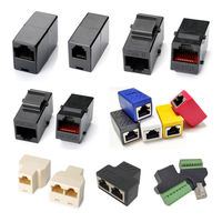 Conector de red 8pin CAT5 Cat6 RJ45 adaptador conector cat6a CAT5e Jack RJ45 conector hembra RJ45 divisor modular Jack