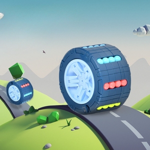 Gros Enfants Développement Intelligent Fidget Jouet Puzzle Roue Rotatif Bean Cube Fidget Enfants Spinner Reliever Jouet Sensoriel - Product Image 2