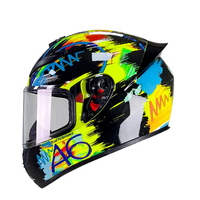 Casque de moto intégral noir de haute qualité avec double pare-soleil Nouveau casque d'équitation de sport respirant en matériau ABS