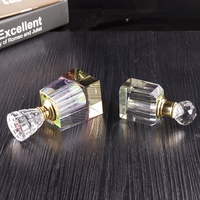 Flacons carrés uniques en verre transparent de 3 ml, 6 ml, 12 ml pour huiles essentielles et parfums, avec applicateur en verre