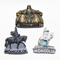 Sculpture 3D de Genghis Khan, aimant en résine, autocollant en alliage, carte de Mongolie, souvenirs d'Ulaanbaatar, cadeaux, aimant de réfrigérateur personnalisé en métal
