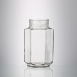 Única Forma hexagonal transparente de 380 ml de vidrio vacío de alimentos mermelada y miel encurtidos frasco con tapa de metal - Product Image 2