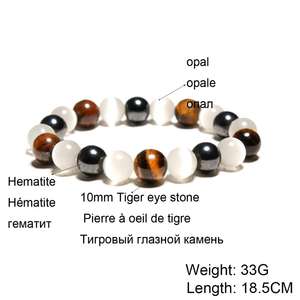 Fabrika toptan 6/8/10/12mm yüksek kalite kaplan gözü ve hematit ve Opal buda bilezik takı aksesuarları - Product Image 3