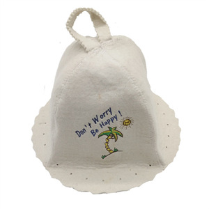 Gorro <span class=keywords><strong>de</strong></span> Sauna textil Natural personalizado blanco 100% gorros <span class=keywords><strong>de</strong></span> fieltro <span class=keywords><strong>de</strong></span> lana orgánica ruso protege tu cabeza calor Sauna guía <span class=keywords><strong>de</strong></span> libros electrónicos al por mayor - Product Image 3