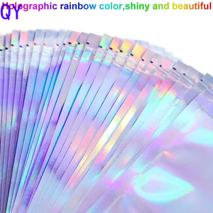 Q Y Custom Print Transparent Holographic Resealable Smell Proof Food Small Ziplock Plastic Packaging Mylar Hologram Bags - Product Image 6