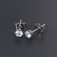 Pendientes de Perlas de Diamante, Flor de Hielo, Corte Brillante Geométrico Redondo, 1 Quilate, Regalo para Mujer, Joyería Hipoalergénica CF063