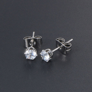 Boucles d'oreilles en diamant, taille brillant rond, 1 carat, bijoux cadeau pour femme, hypoallergéniques CF063 - Product Image 2