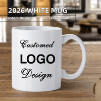Lot de 36 tasses en céramique blanches de 11 oz pour sublimation - Cadeau promotionnel personnalisé avec logo, compatible micro-ondes