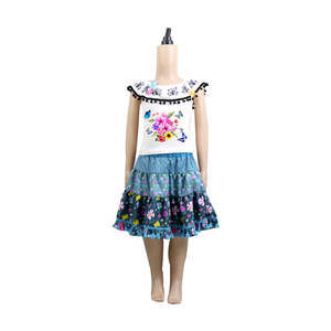 Conjuntos de Ropa Infantil Encanto de Yiwu, Camisa con Hombros Descubiertos y Falda, Trajes de Verano para Niñas, Venta al por Mayor, Artículos para Fiestas - Product Image 2